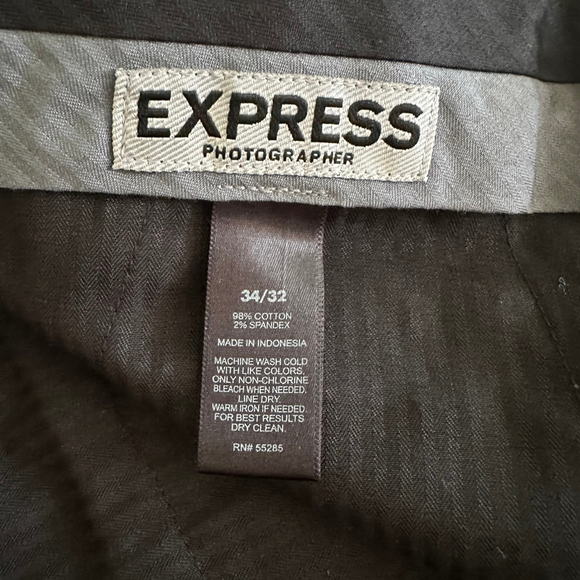 Men's Express Photographer Pants 34x32 Burgundy Twill 5-Pocket Button Closure - Picture 5 of 9